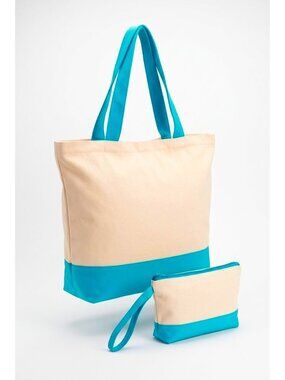 Canvas Tote Bag With Matching Pouch -Spacious And Durable (SKU#0511)